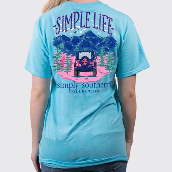 Simply Southern Pool Blue Simple Life Jeep Tshirt - Picture 1 of 6